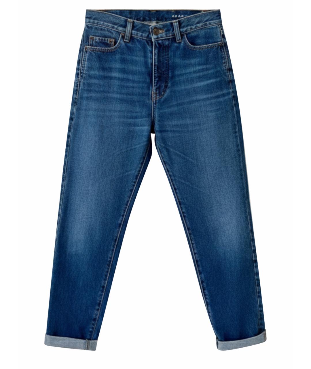 SAINT LAURENT Синие хлопковые прямые джинсы, фото 1