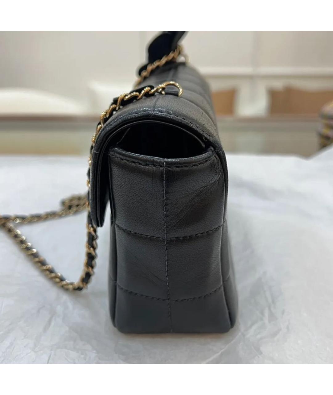 CHANEL Черная кожаная сумка через плечо, фото 6