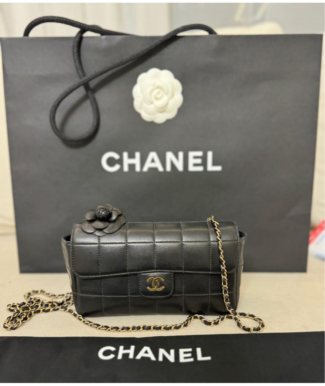 CHANEL Черная кожаная сумка через плечо, фото 2