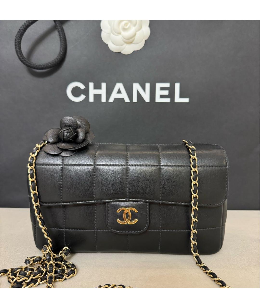 CHANEL Черная кожаная сумка через плечо, фото 3