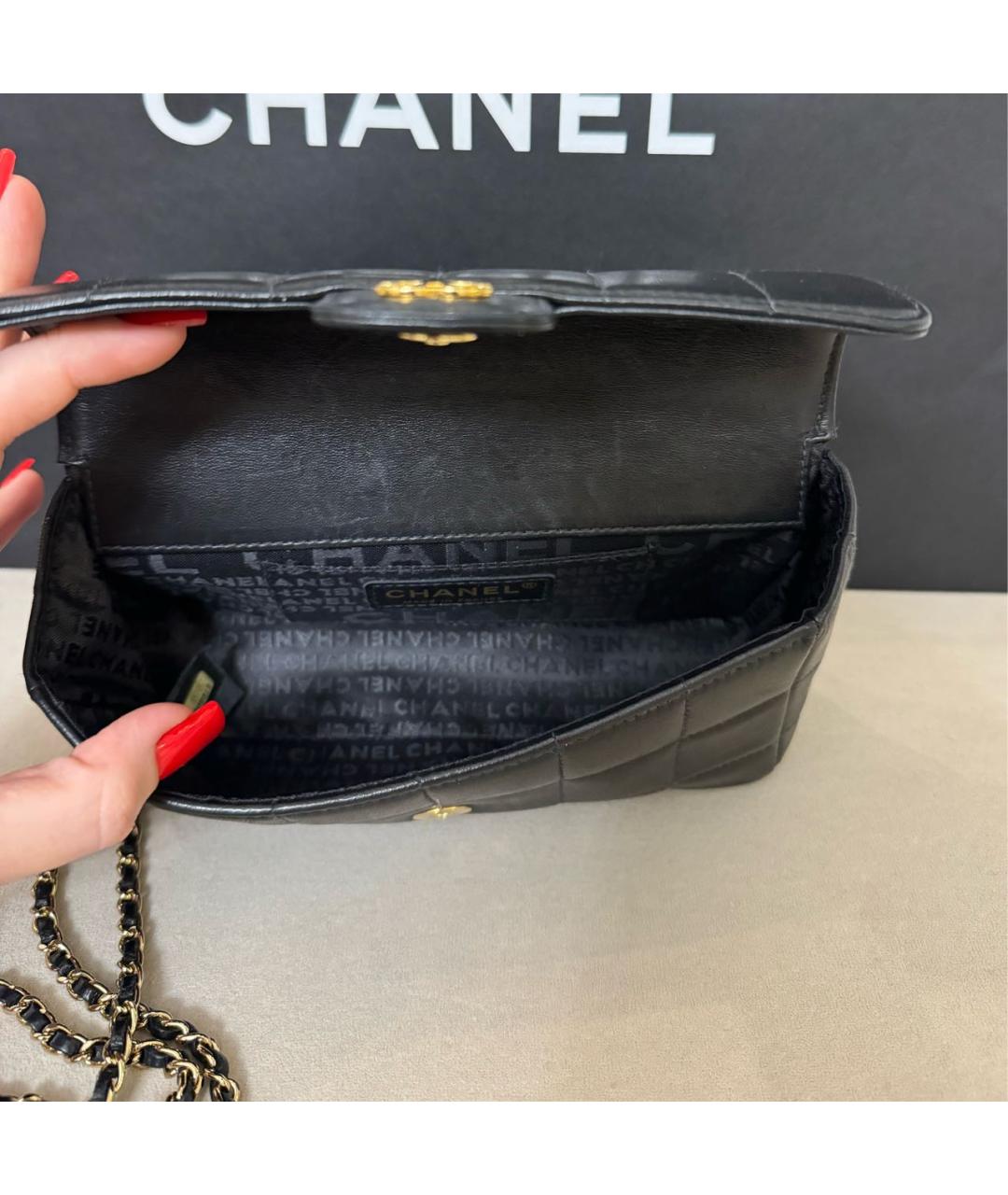 CHANEL Черная кожаная сумка через плечо, фото 5