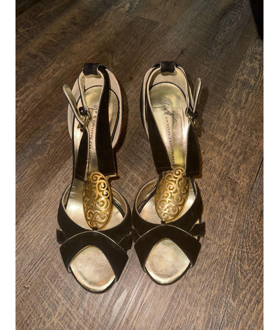 GIUSEPPE ZANOTTI DESIGN Черные замшевые туфли, фото 2