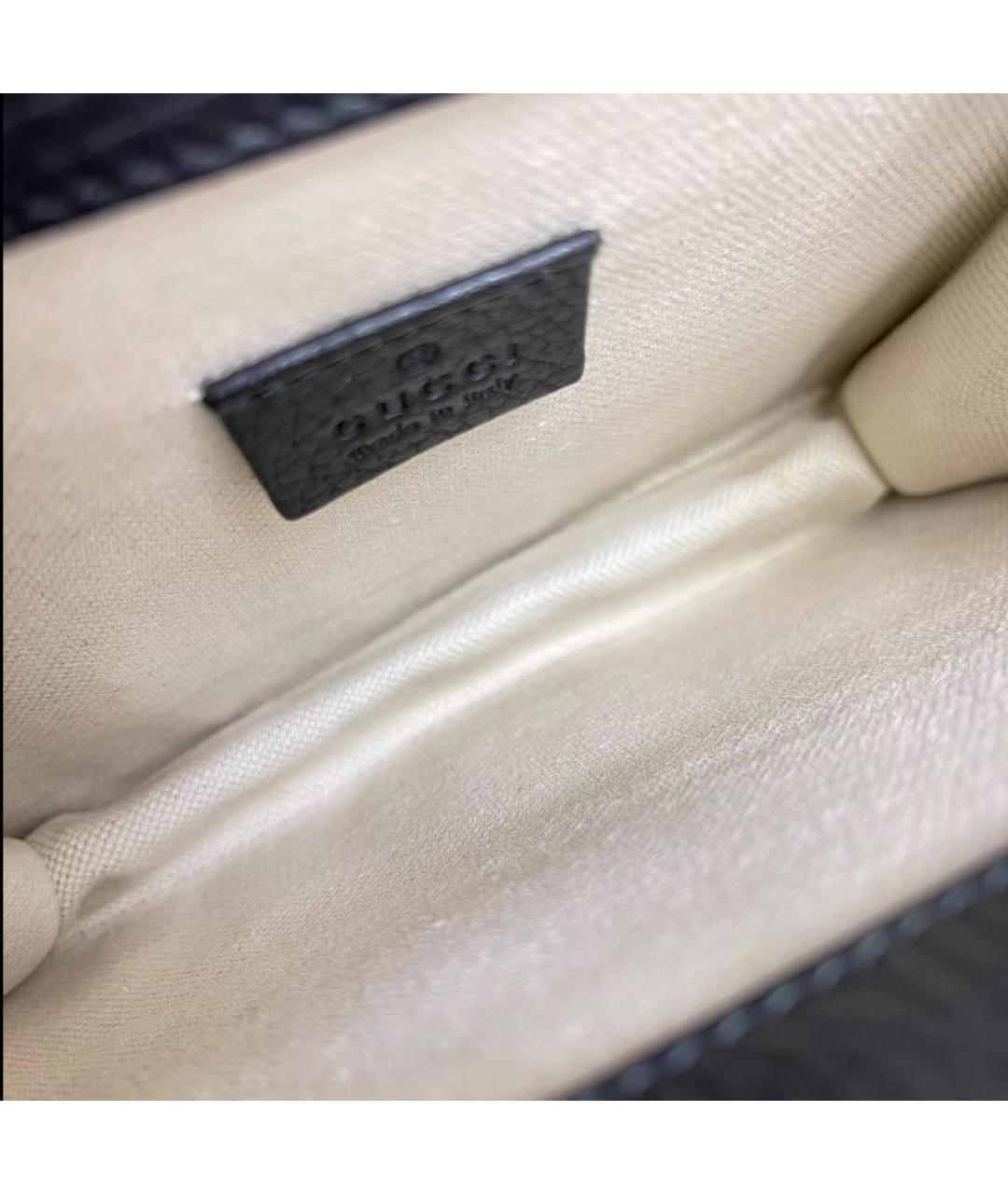 GUCCI Черная кожаная сумка через плечо, фото 8