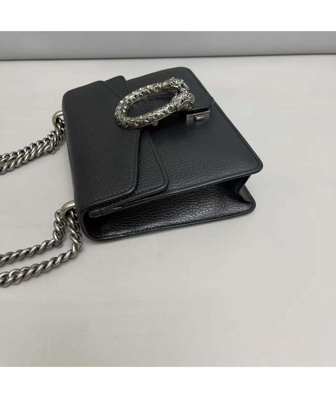 GUCCI Черная кожаная сумка через плечо, фото 3