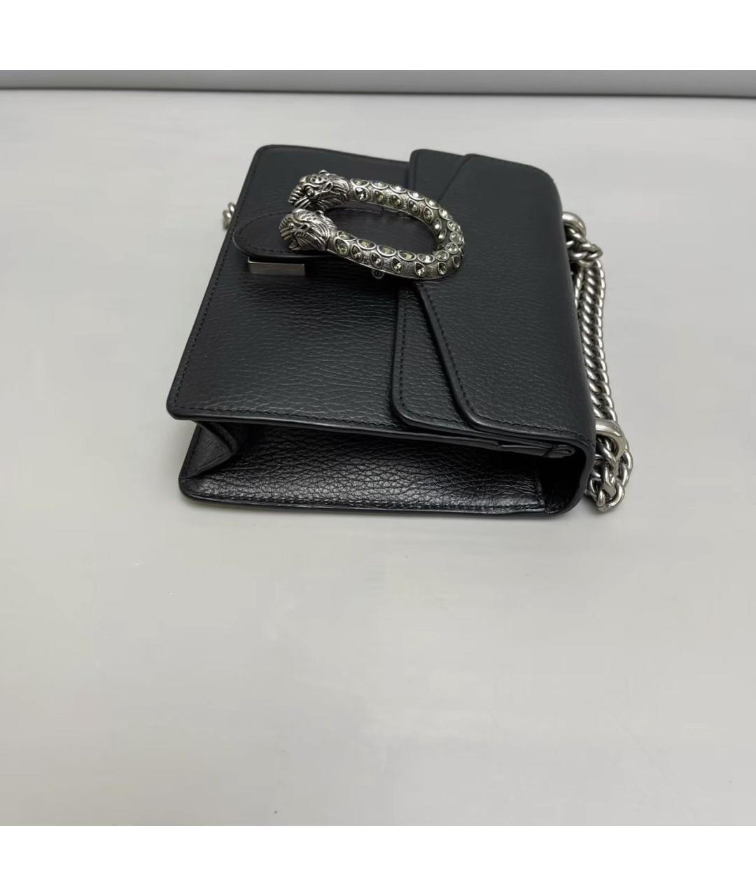 GUCCI Черная кожаная сумка через плечо, фото 5