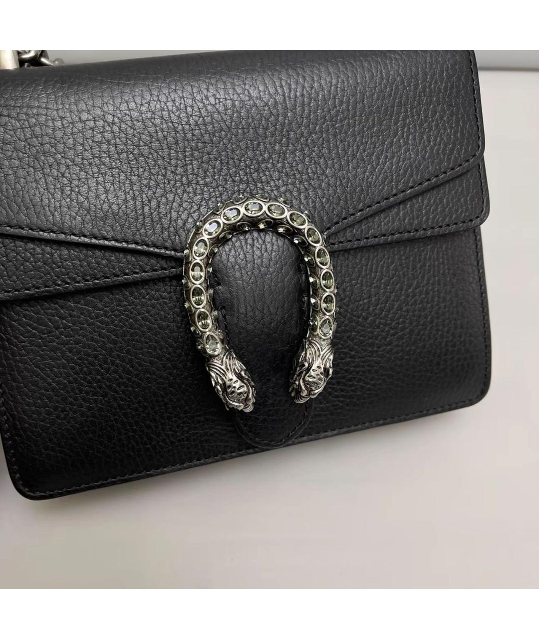 GUCCI Черная кожаная сумка через плечо, фото 6