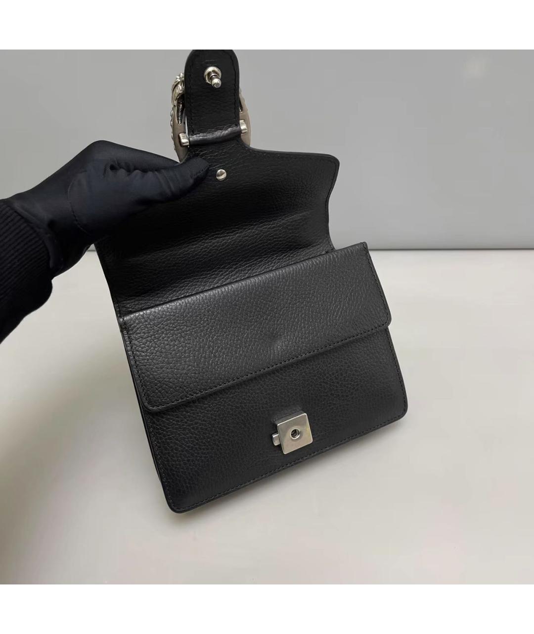 GUCCI Черная кожаная сумка через плечо, фото 7