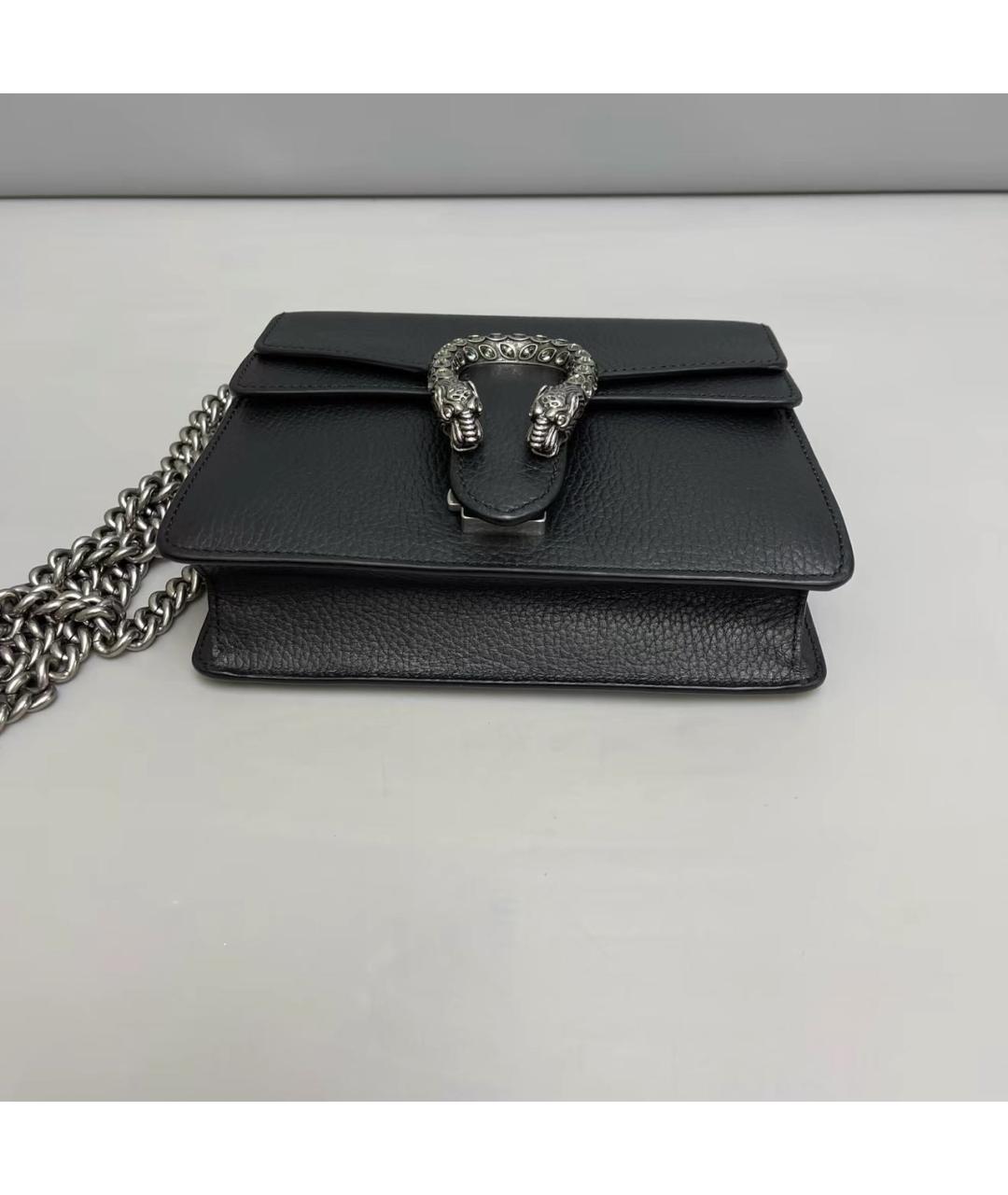 GUCCI Черная кожаная сумка через плечо, фото 4