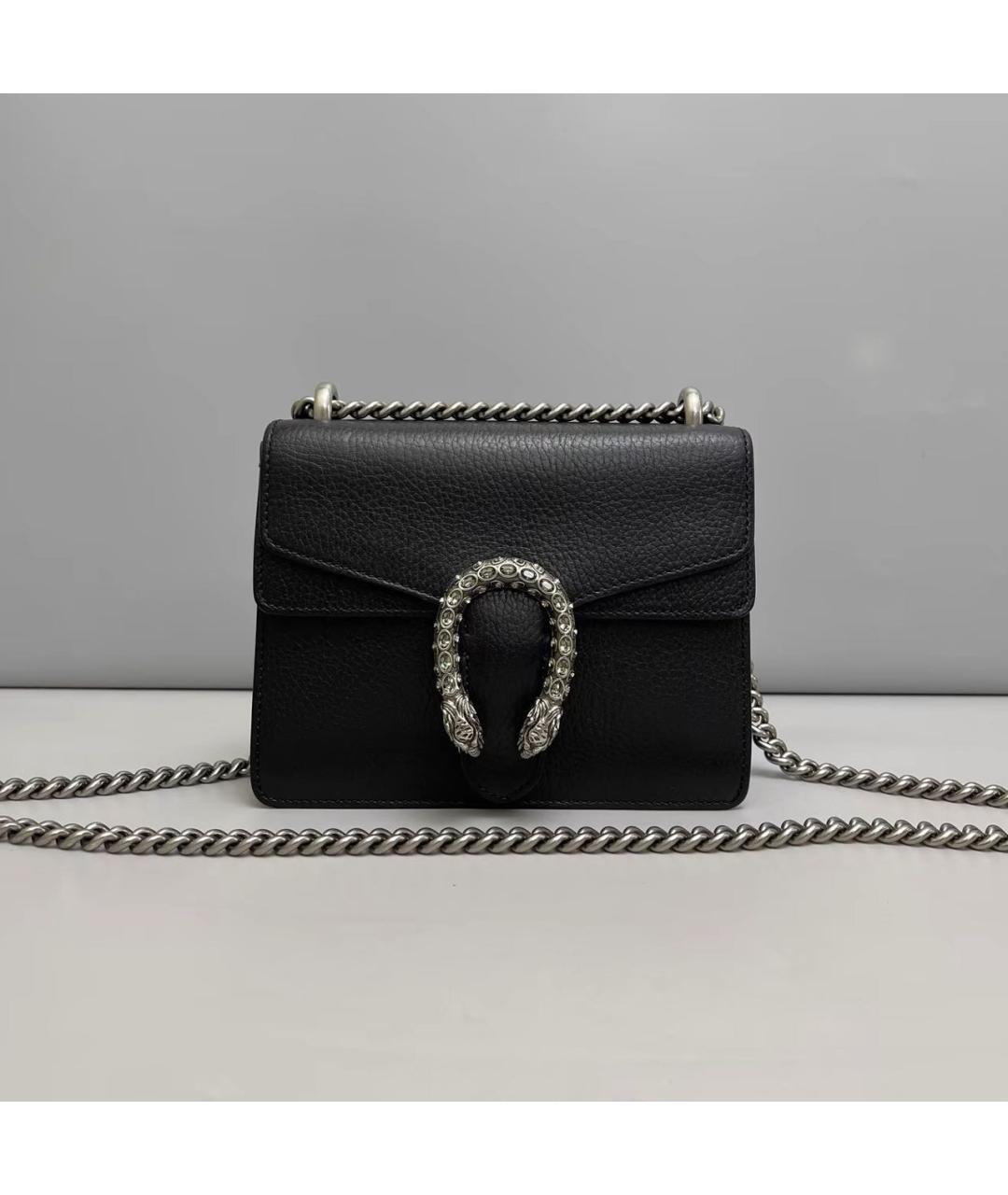 GUCCI Черная кожаная сумка через плечо, фото 9