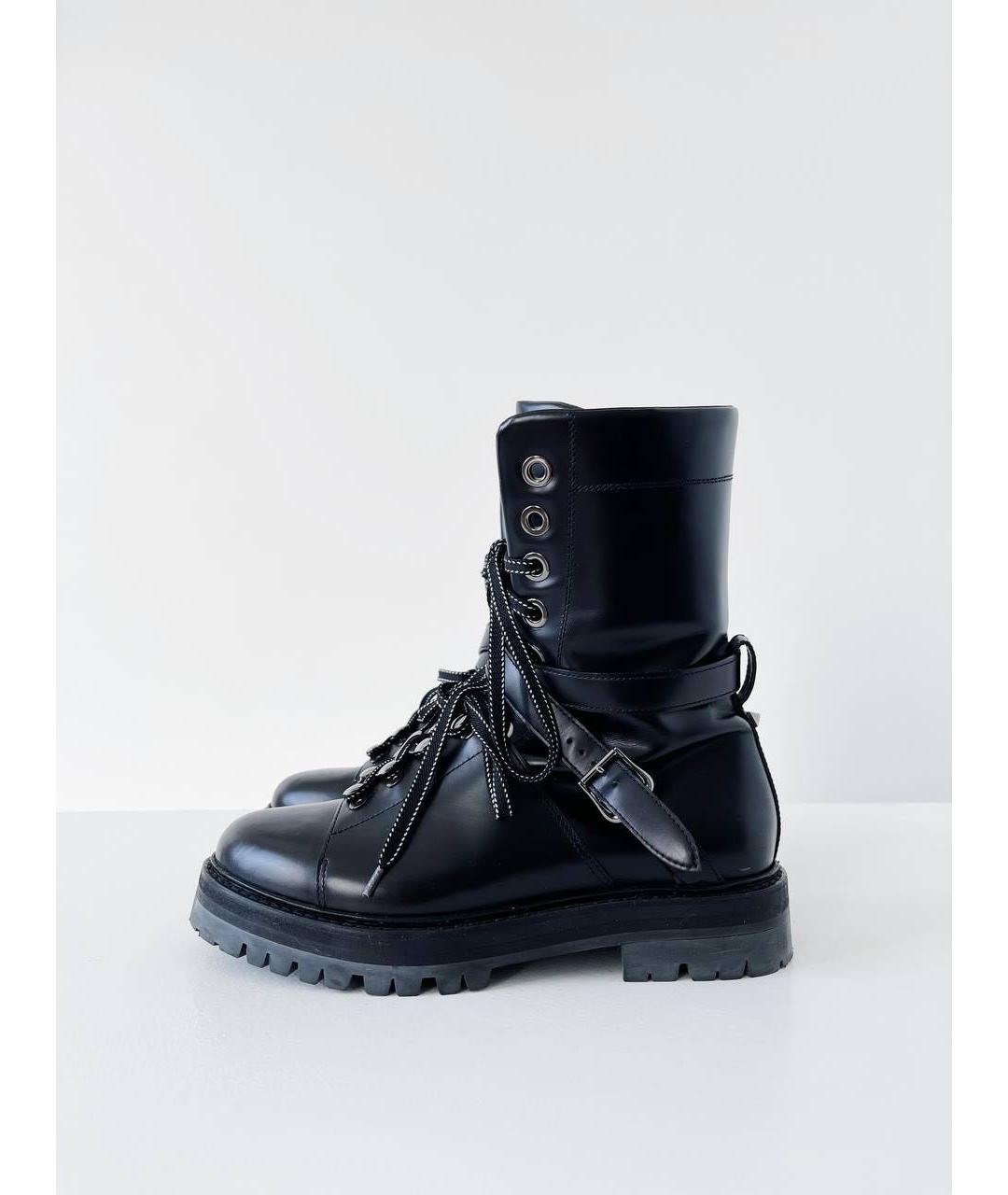 VALENTINO Черные кожаные ботинки, фото 9
