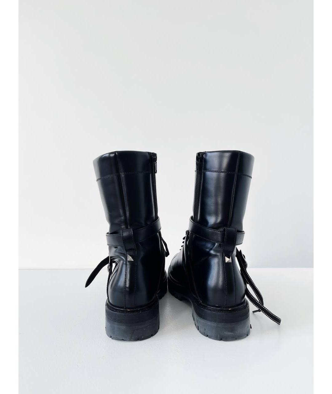 VALENTINO Черные кожаные ботинки, фото 8