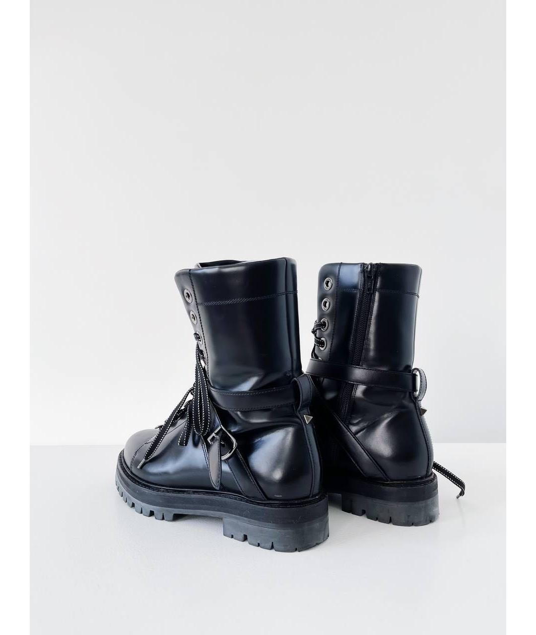 VALENTINO Черные кожаные ботинки, фото 4