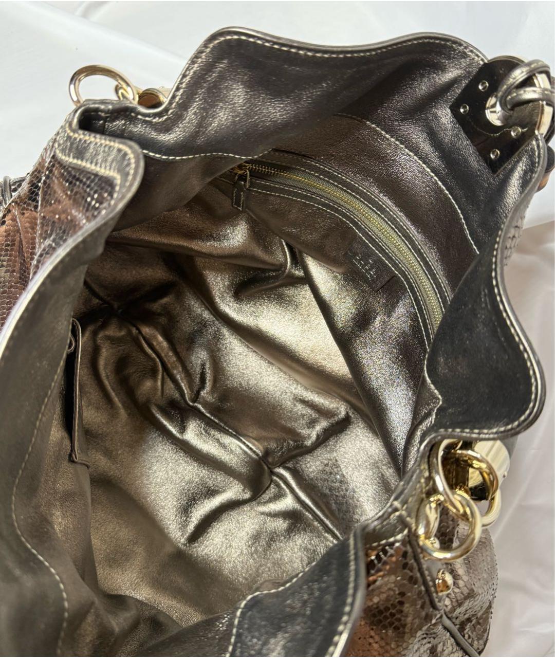 GUCCI Коричневая кожаная сумка с короткими ручками, фото 5