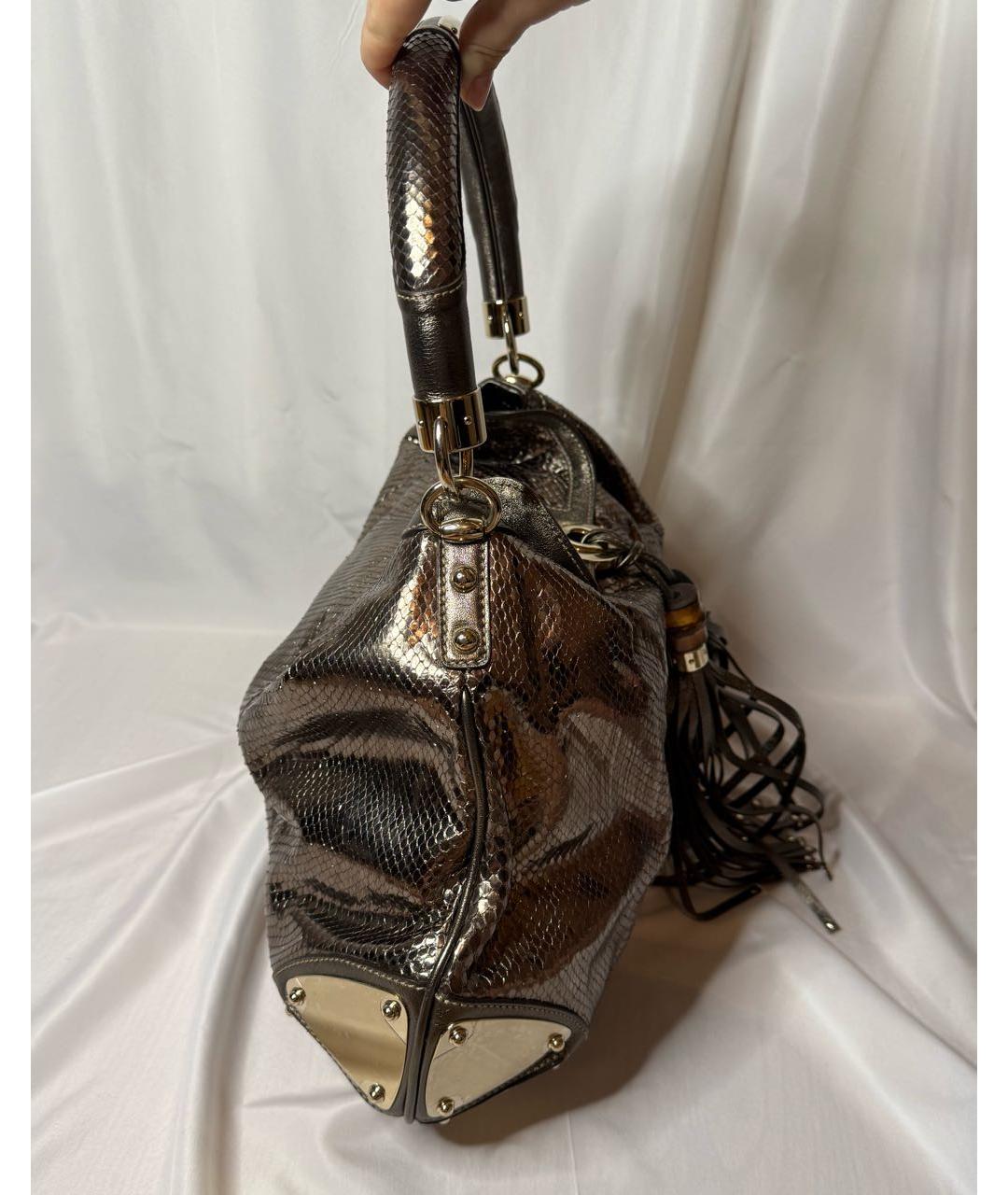 GUCCI Коричневая кожаная сумка с короткими ручками, фото 4