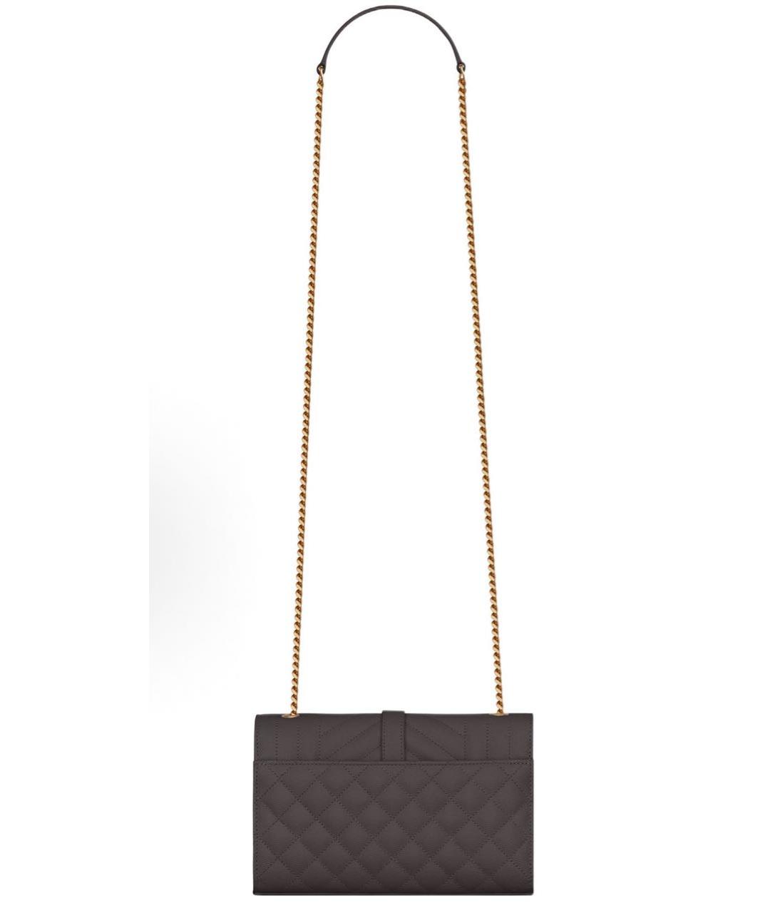 SAINT LAURENT Антрацитовая кожаная сумка через плечо, фото 2