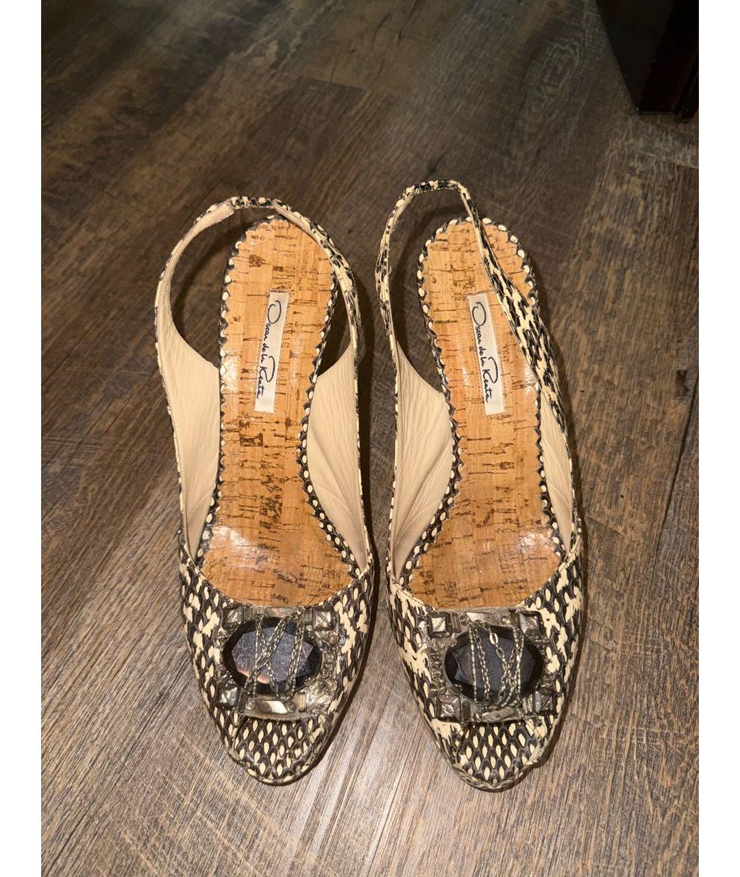 OSCAR DE LA RENTA Серые туфли из экзотической кожи, фото 2