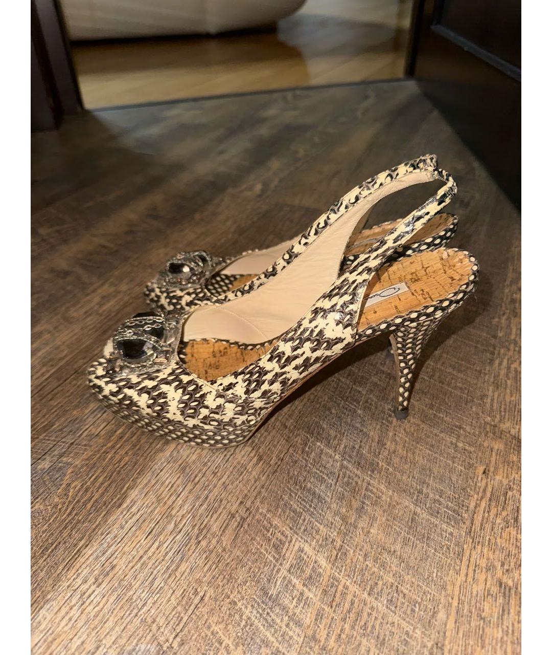 OSCAR DE LA RENTA Серые туфли из экзотической кожи, фото 4