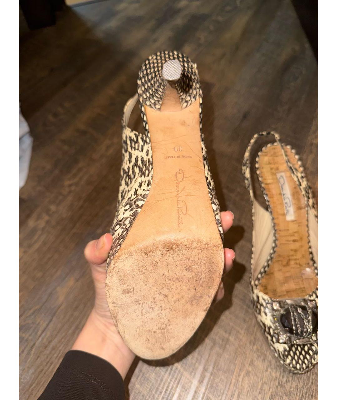 OSCAR DE LA RENTA Серые туфли из экзотической кожи, фото 3