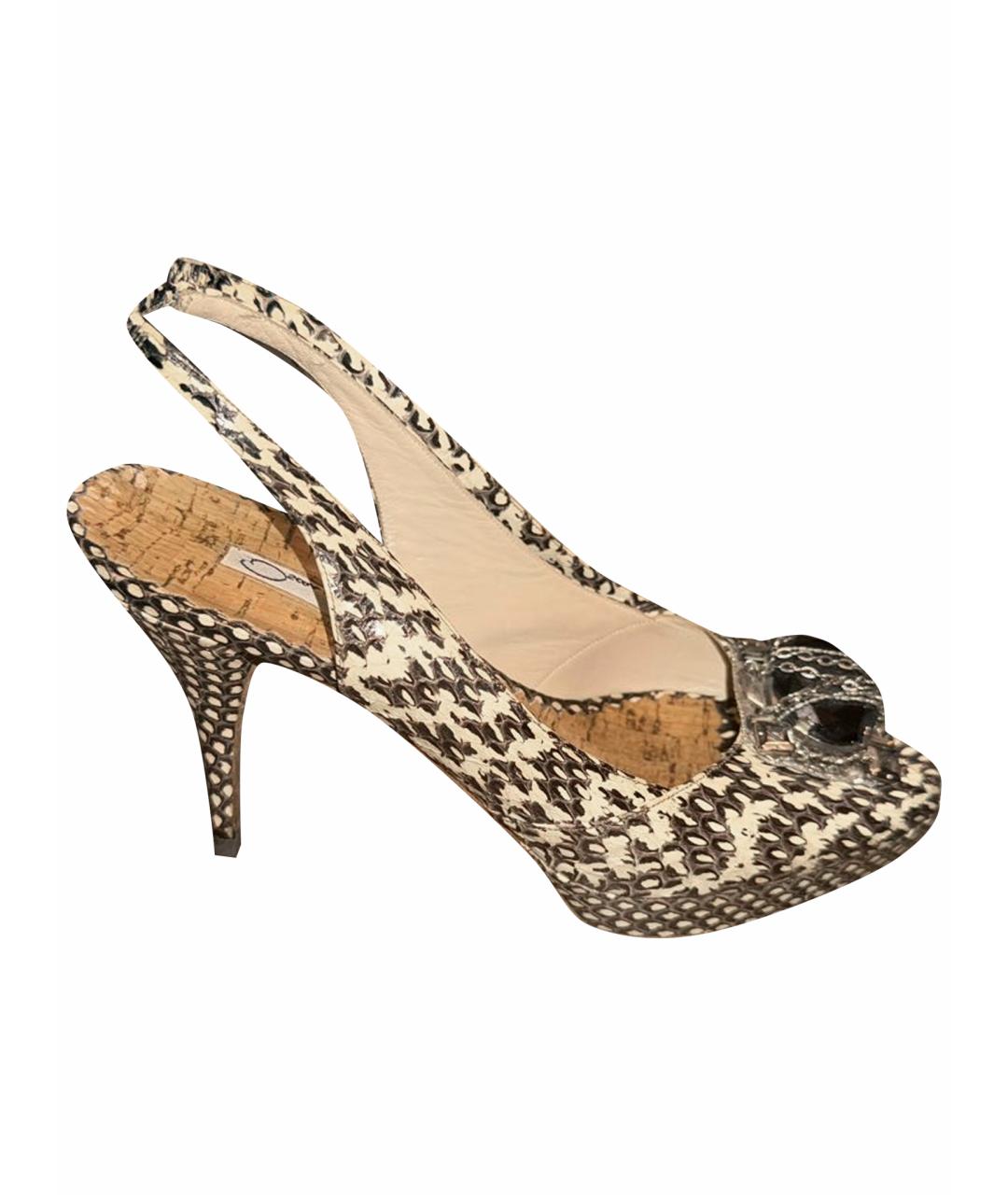 OSCAR DE LA RENTA Серые туфли из экзотической кожи, фото 1