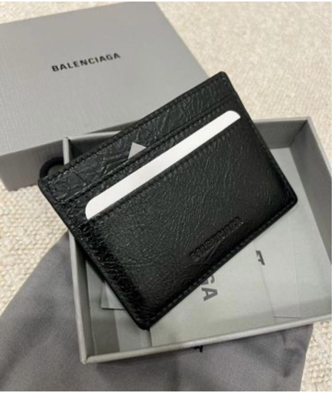BALENCIAGA Черный кожаный кардхолдер, фото 3