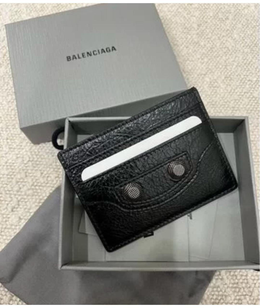 BALENCIAGA Черный кожаный кардхолдер, фото 4