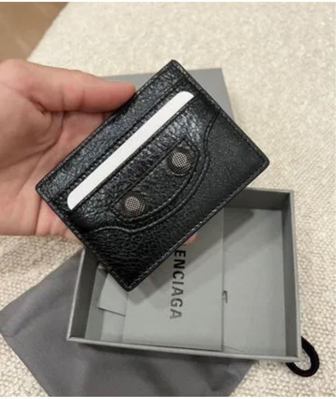 BALENCIAGA Черный кожаный кардхолдер, фото 2