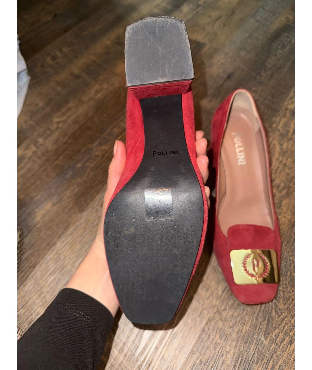 POLLINI Бордовые замшевые туфли, фото 2