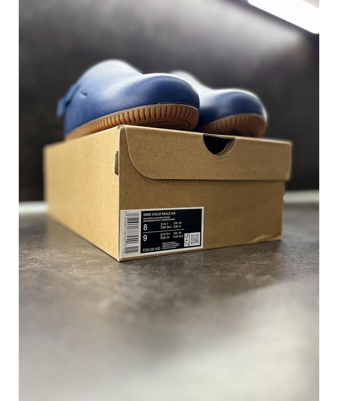 NIKE Темно-синие шлепанцы, фото 4