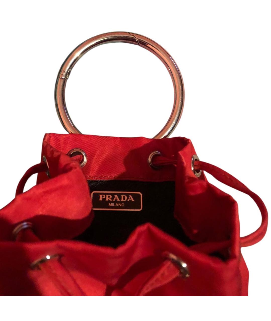 PRADA Красная тканевая сумка с короткими ручками, фото 2
