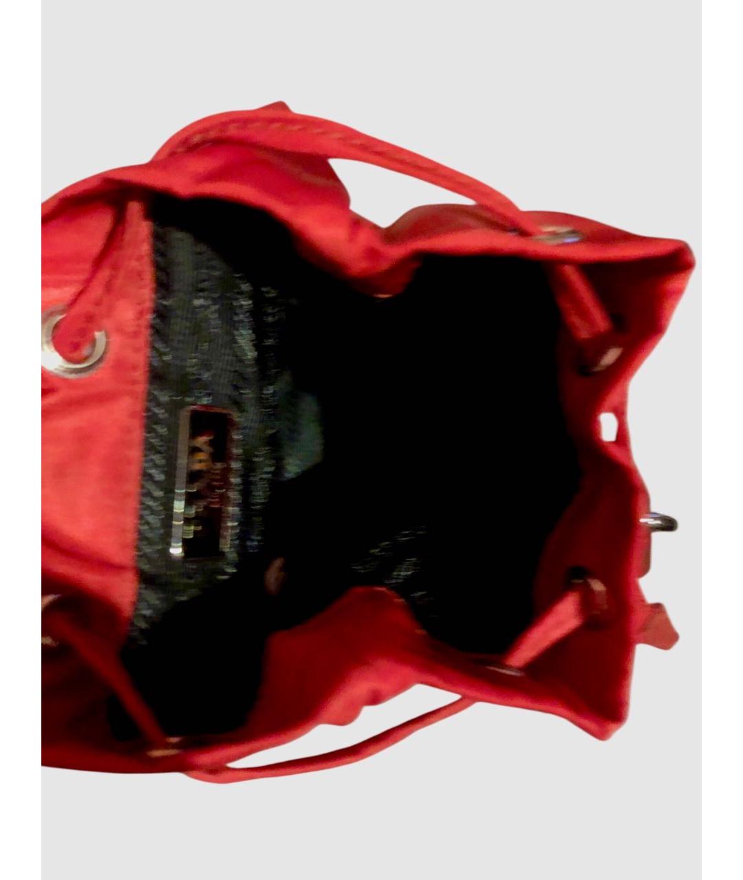 PRADA Красная тканевая сумка с короткими ручками, фото 4