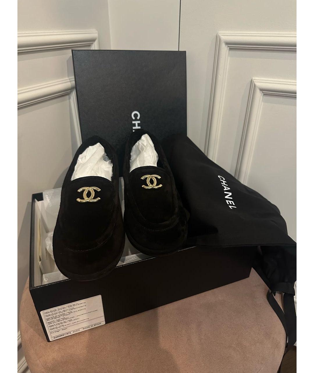 CHANEL Черные замшевые мокасины, фото 3