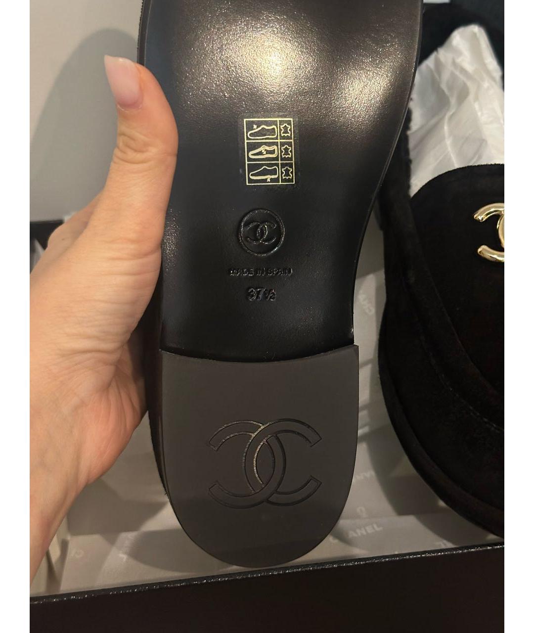 CHANEL Черные замшевые мокасины, фото 4