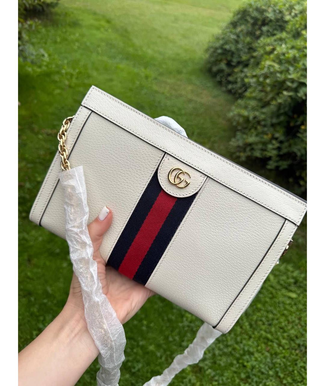 GUCCI Бежевая кожаная сумка через плечо, фото 5