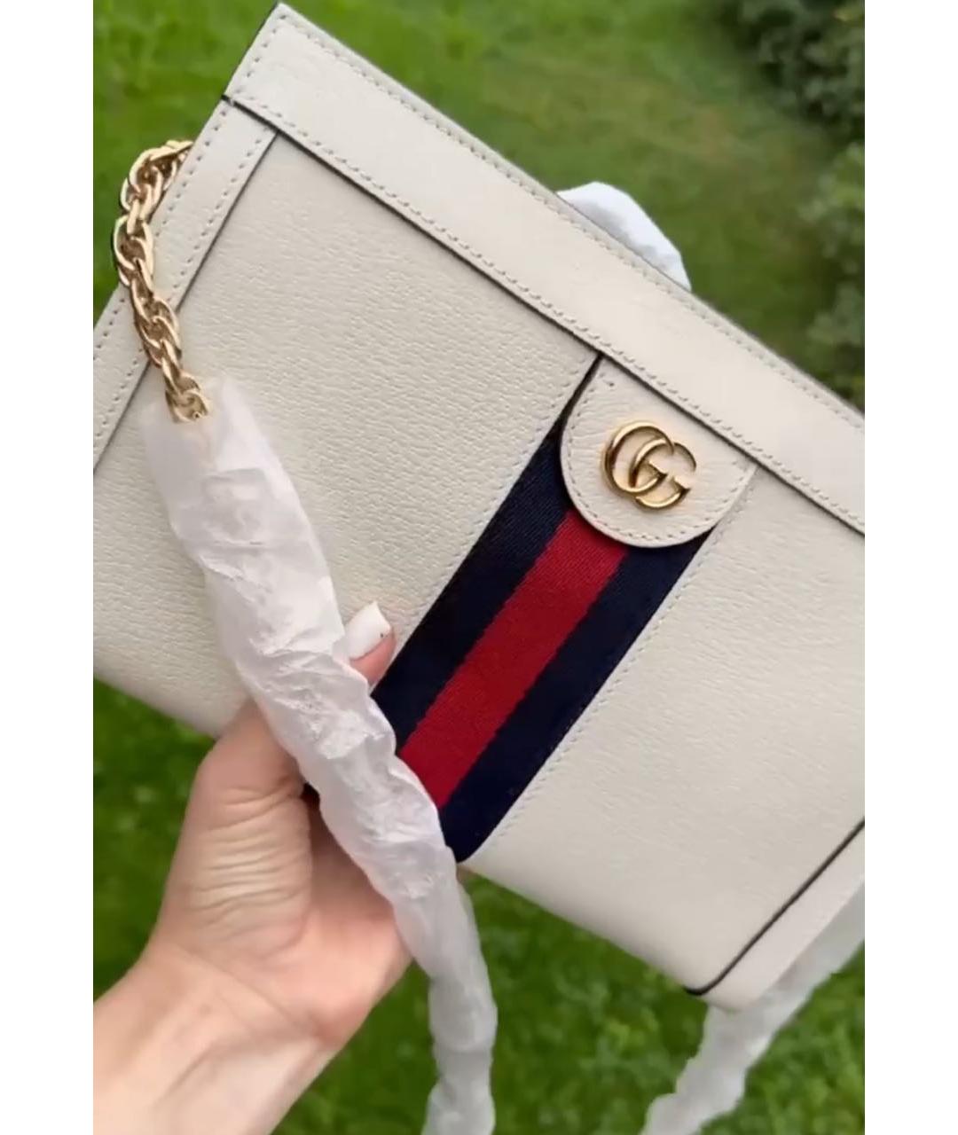 GUCCI Бежевая кожаная сумка через плечо, фото 4