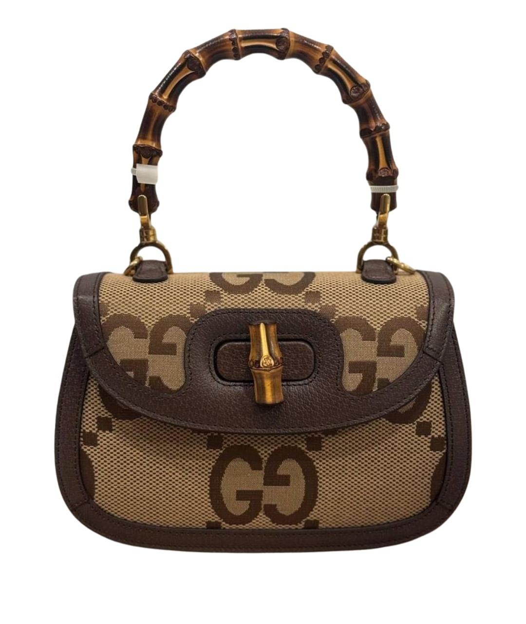 GUCCI Коричневая кожаная сумка через плечо, фото 1