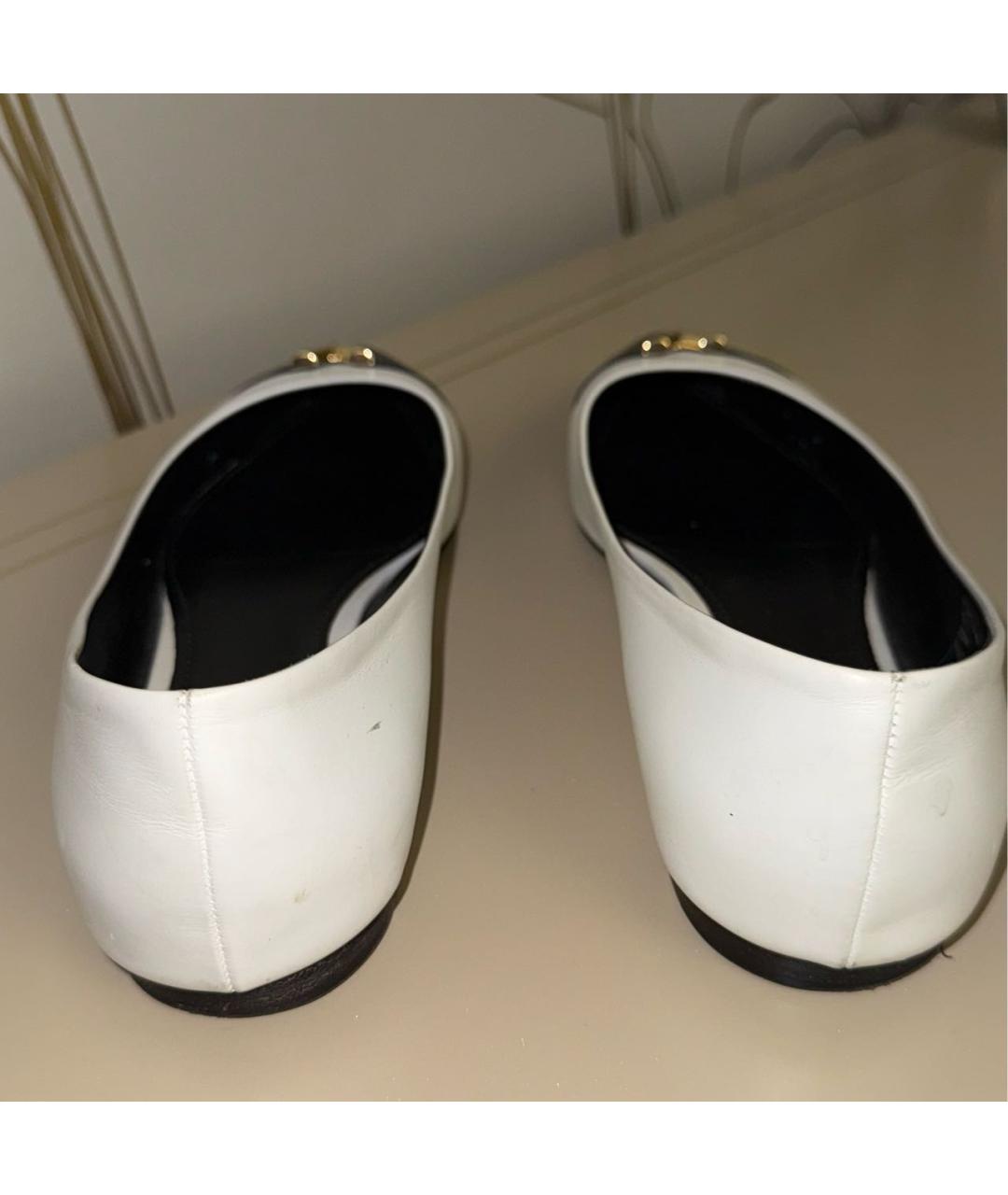 LOUIS VUITTON Белые кожаные балетки, фото 4