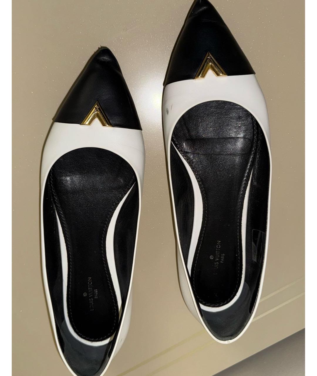 LOUIS VUITTON Белые кожаные балетки, фото 3