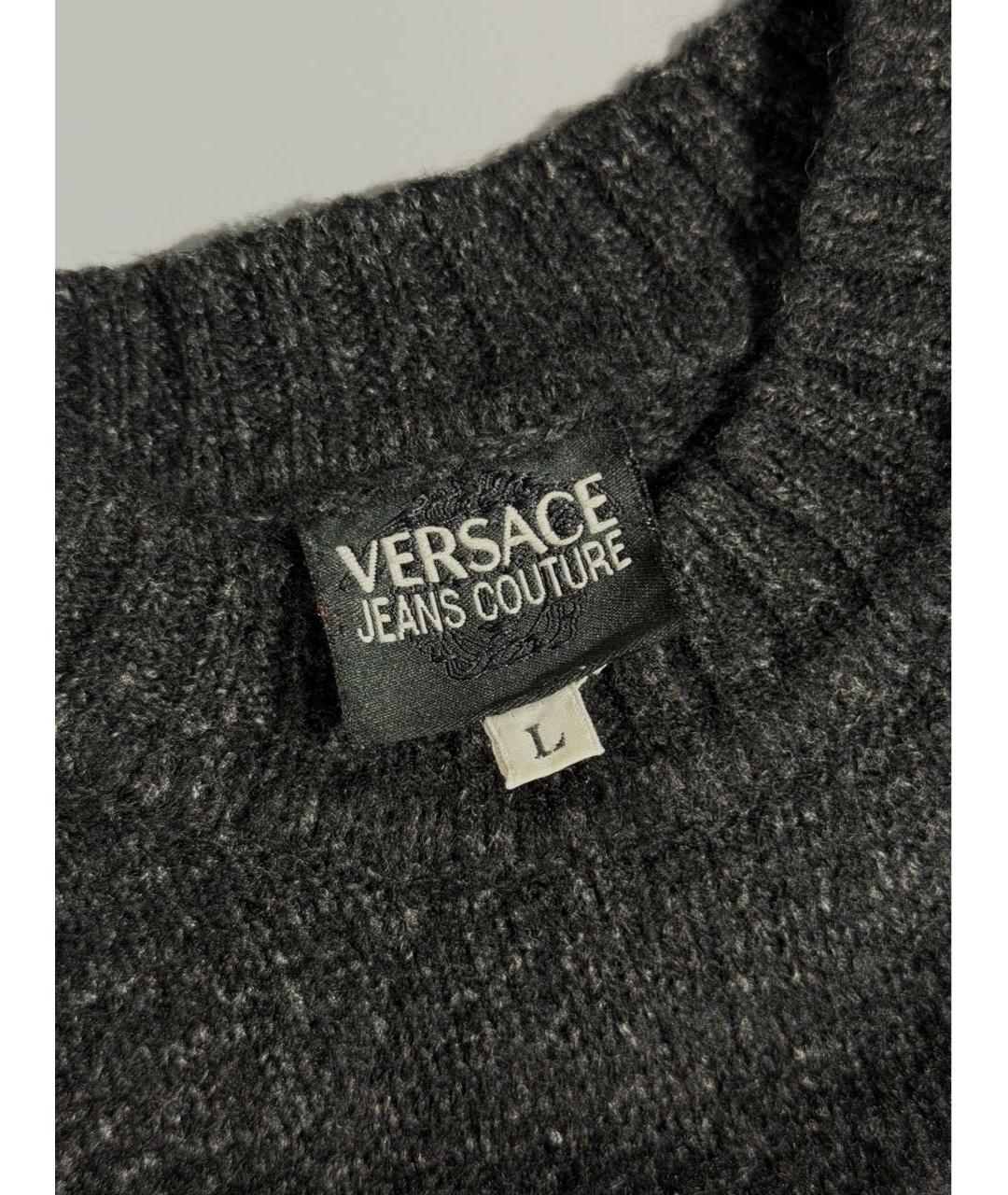 VERSACE JEANS COUTURE Антрацитовый шерстяной джемпер / свитер, фото 3