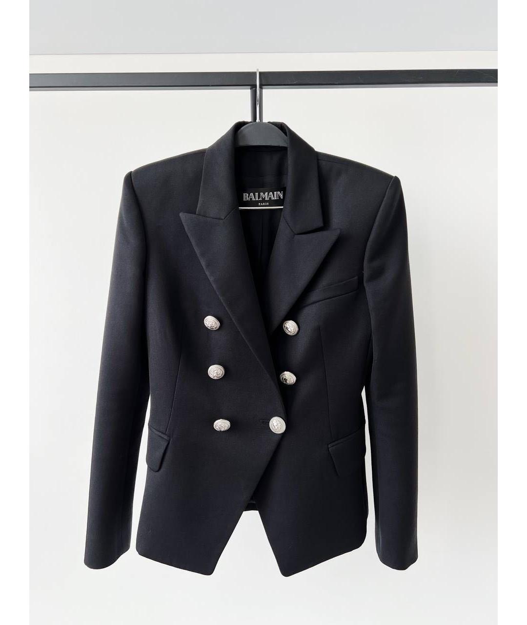 BALMAIN Черный шерстяной жакет/пиджак, фото 7