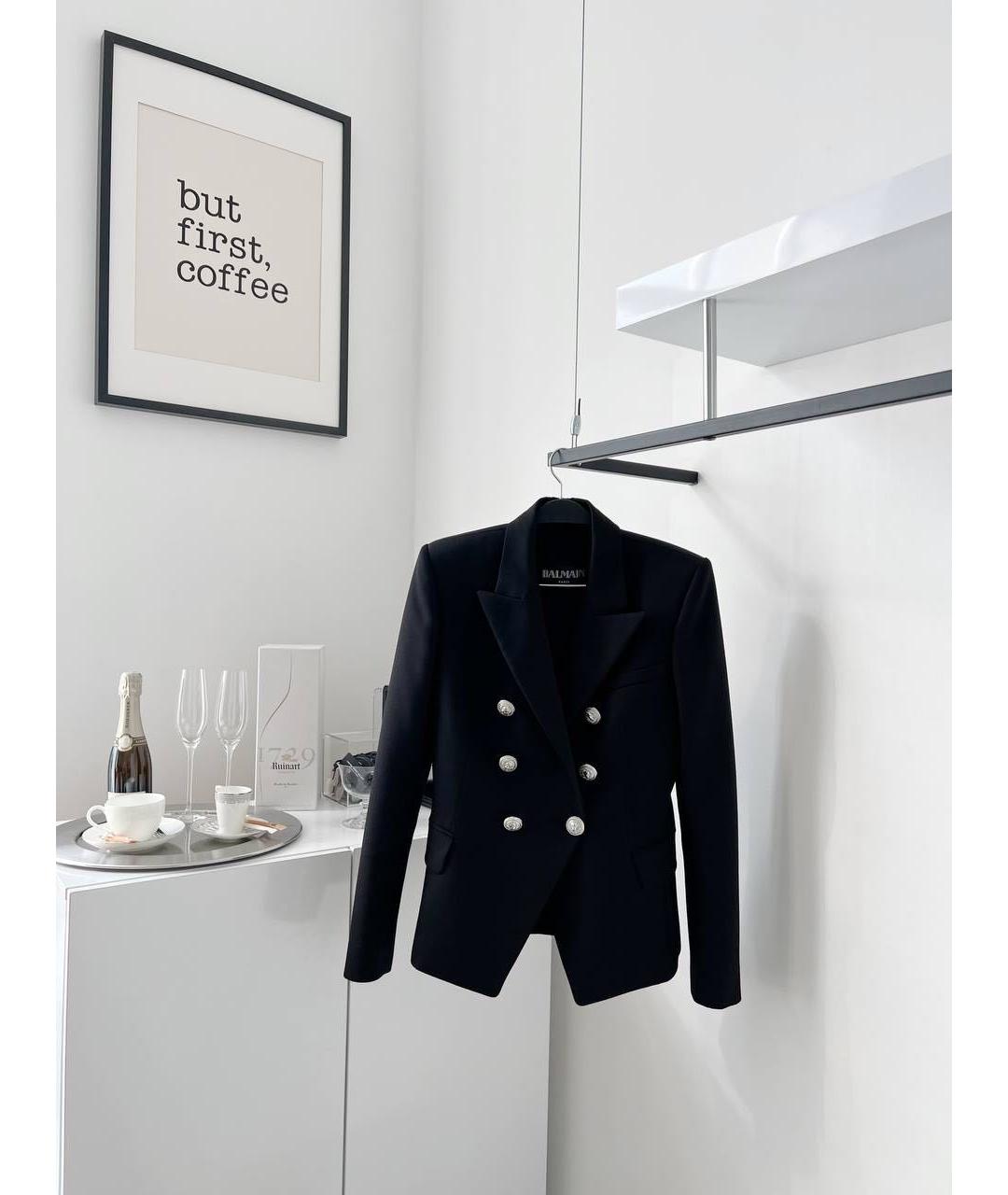 BALMAIN Черный шерстяной жакет/пиджак, фото 2