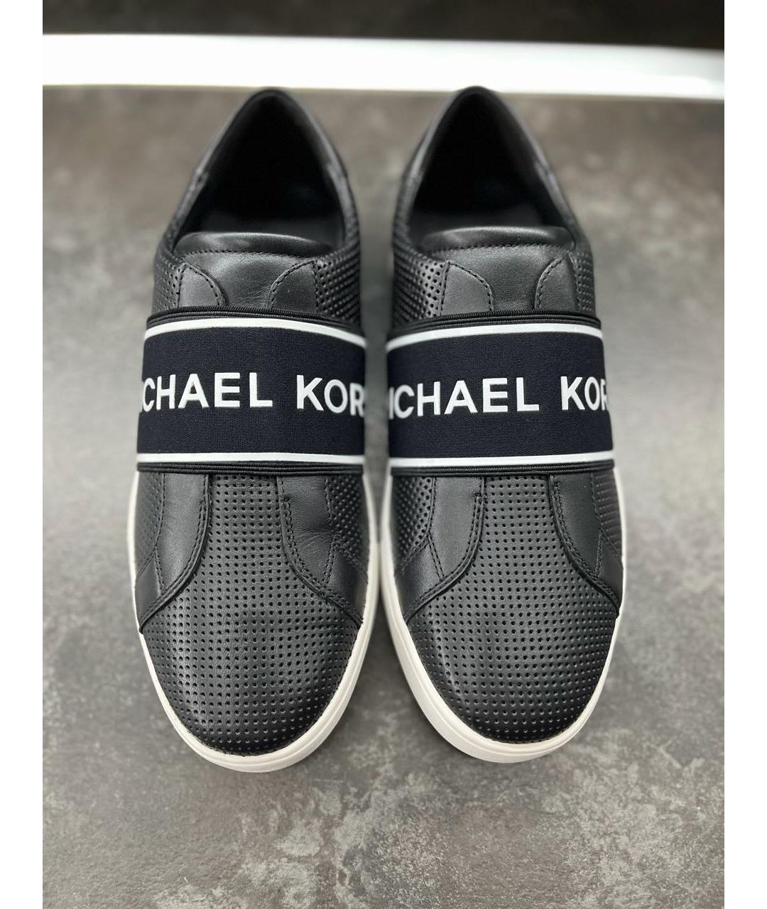 MICHAEL KORS Черные слипоны из искусственной кожи, фото 2