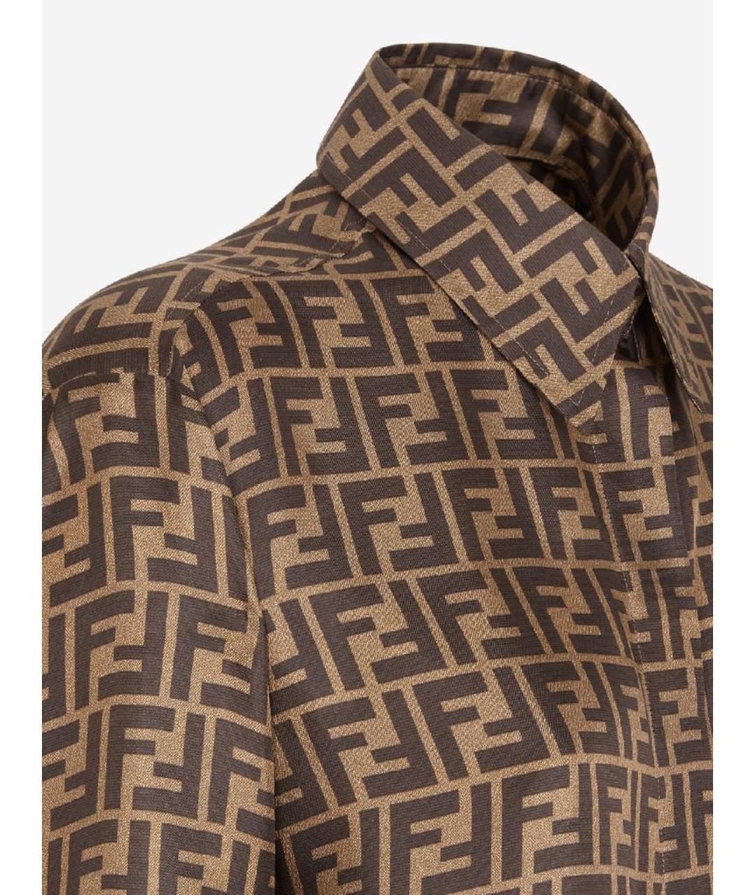 FENDI Коричневая шелковая блузы, фото 7