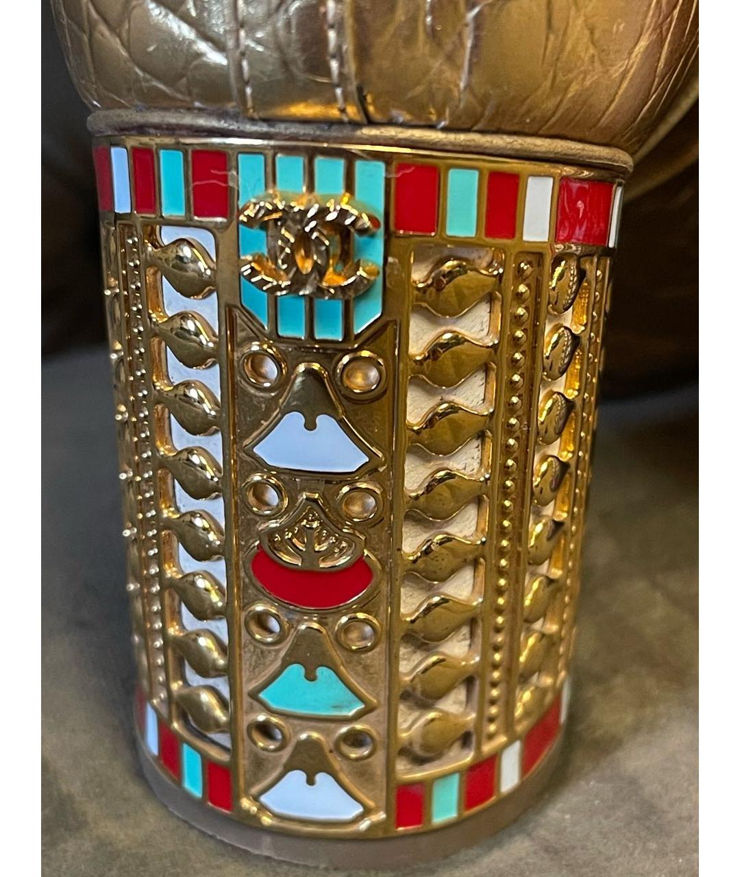 CHANEL Золотые кожаные сапоги, фото 5