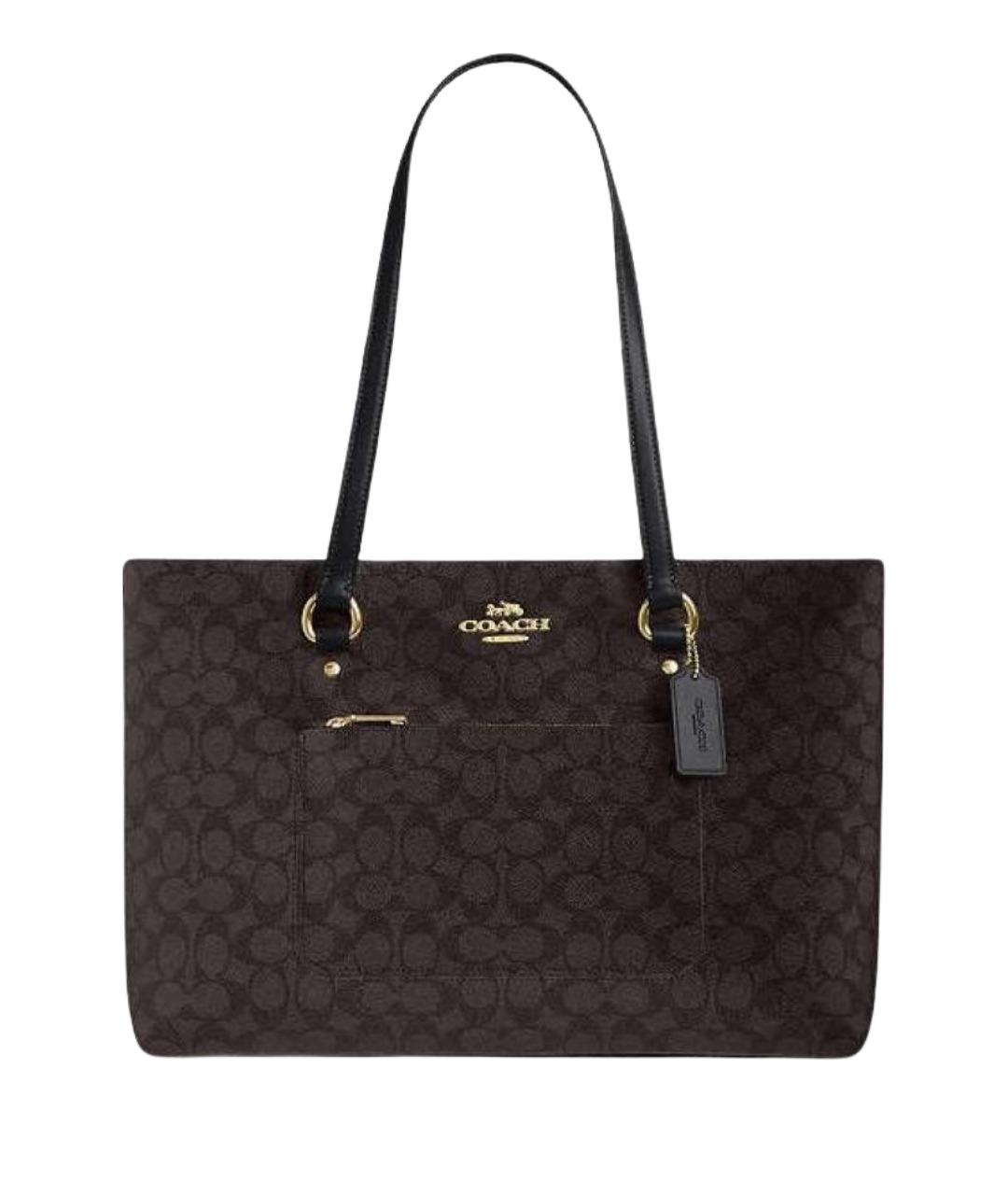 COACH Коричневая сумка с короткими ручками, фото 1