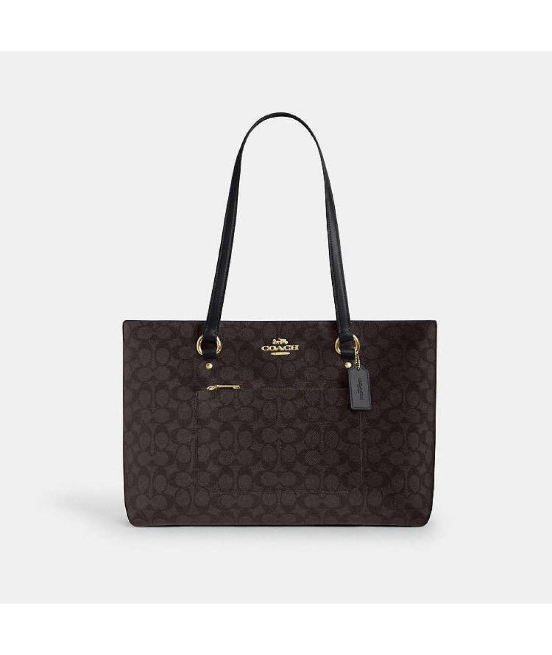 COACH Коричневая сумка с короткими ручками, фото 6