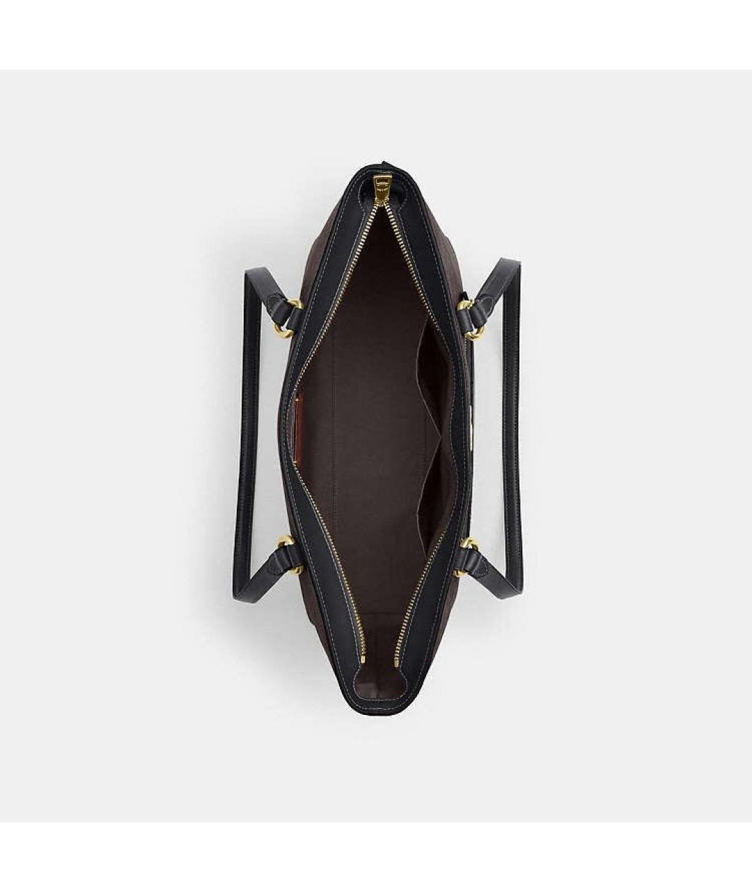 COACH Коричневая сумка с короткими ручками, фото 5