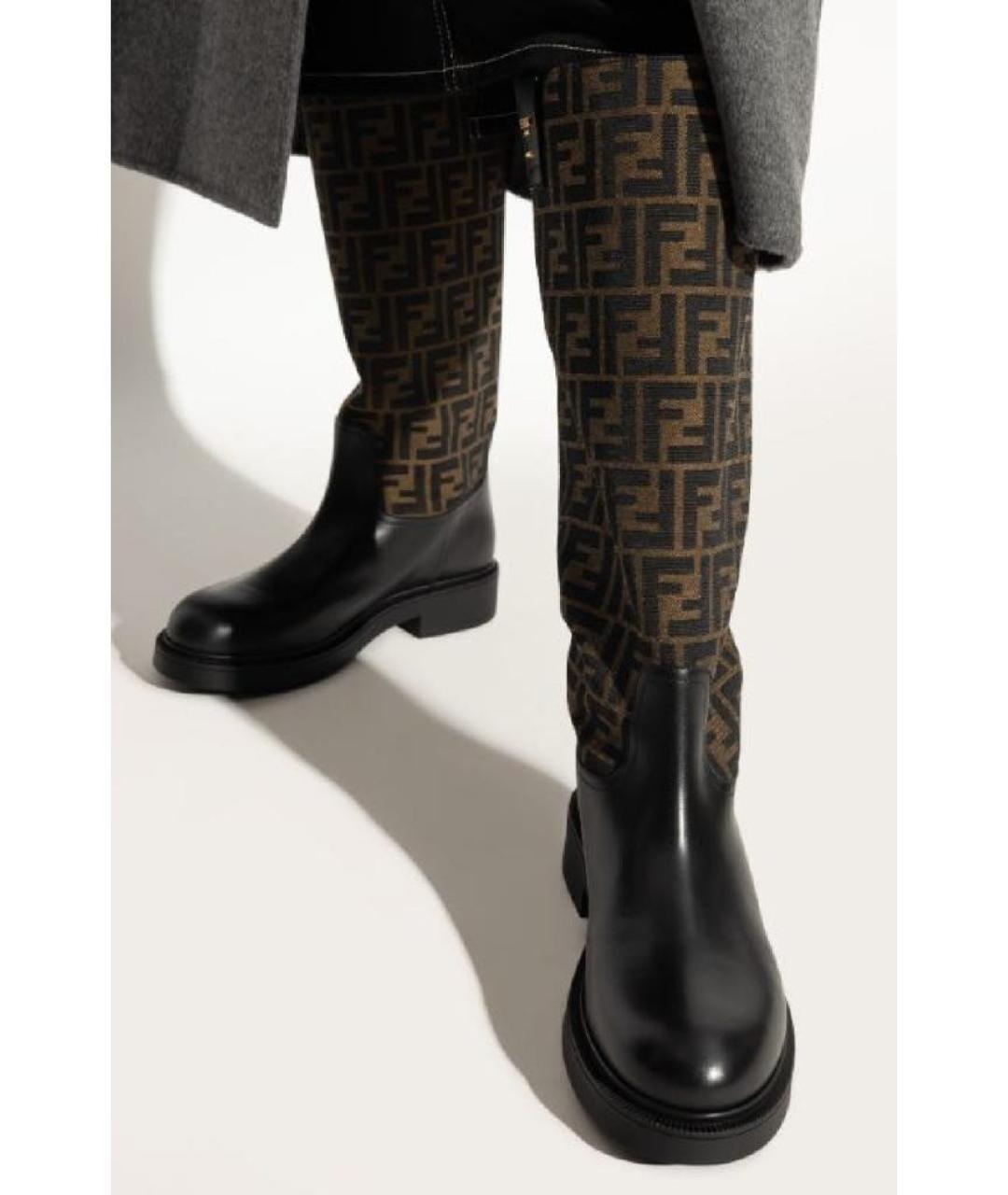 FENDI Коричневые кожаные сапоги, фото 8