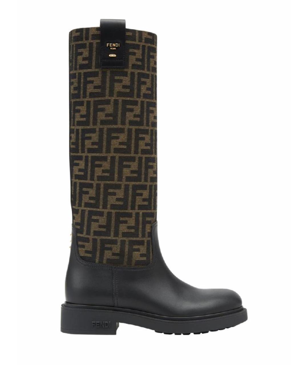 FENDI Коричневые кожаные сапоги, фото 10