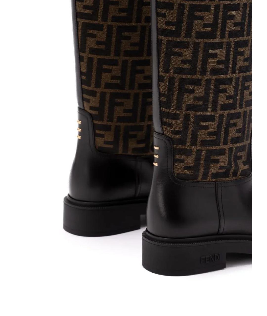FENDI Коричневые кожаные сапоги, фото 9