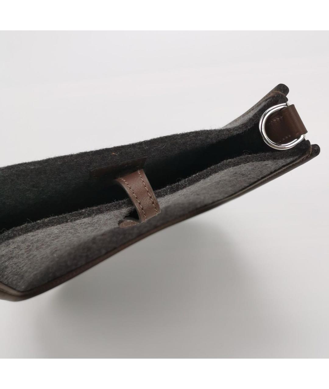 HERMES Антрацитовая шерстяная сумка через плечо, фото 6